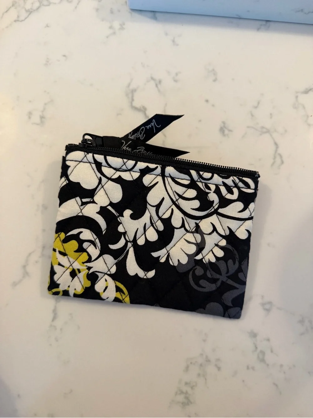Vera Bradley Classic Black Zip Coin Purse Pouch Bag 5